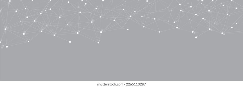 White network. Abstract connection on grey background. Network technology background with dots and lines for desktop. Ai system background. Abstract concept. Line background, network technology