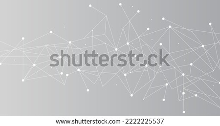 White network. Abstract connection on gray background. Network technology background with dots and lines for desktop. Ai background. Modern abstract concept. Line background, network technology vector