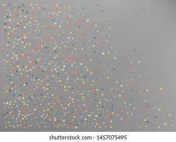 White neutral colored background. Stars confetti. Elementary colorific fantasy. Stars confetti. Background confetti with stars.