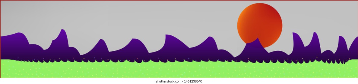 White neutral sky, and mountains landscape. Game style panaramic pattern. Concept skinali mesh pattern. New glass print fantasy. Horizon, smoot. Old game style.