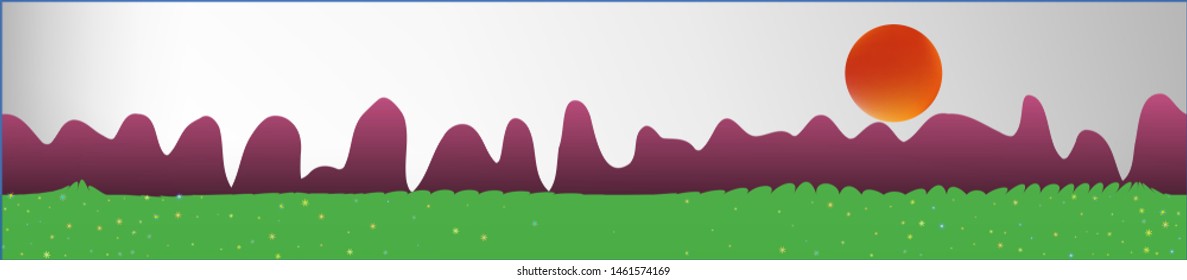 White neutral sky, and mountains landscape. Light glass print panoramic design. Glass print skinali light and dark. Fresh glass print fantasy. Horizon, unused. Old game style.