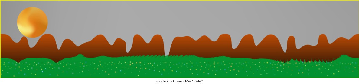 White neutral sky, and mountains landscape. Wide horizontal background. Trendy modern skinali design. Fresh glass print fantasy. Horizon, mesh. Old game style.