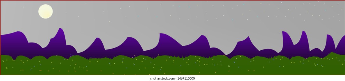 White neutral sky, and mountains landscape. Panoramic horizontal design. Trendy panoramic design. Clean glass print fantasy. Horizon, light. Old game style.