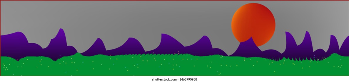 White neutral sky, and mountains landscape. Abstract, horizontal texture background picture. Colorful skinali background abstraction. Pristine glass print fantasy. Horizon, chilly. Old game style.