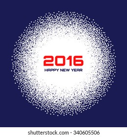 White New Year 2016  Snow Flake  Background, vector illustration