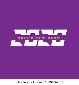 With the white new year 2020, the vector background