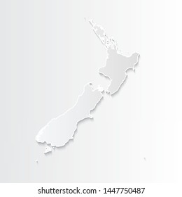 White New Zealand map-countries. Vector paper map of New Zealand on a gray background. Vector illustration.