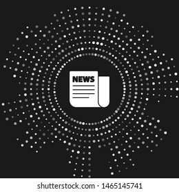 White News icon isolated on grey background. Newspaper sign. Mass media symbol. Abstract circle random dots. Vector Illustration