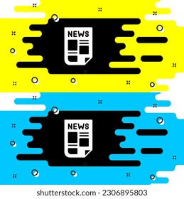 White News icon isolated on black background. Newspaper sign. Mass media symbol.  Vector