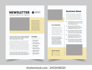 White Newsletter or magazine Layout, Monthly Newsletter, Magazine