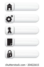 White nice  buttons and symbols
