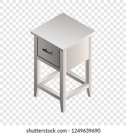 White night stand icon. Isometric of white night stand vector icon for web design  