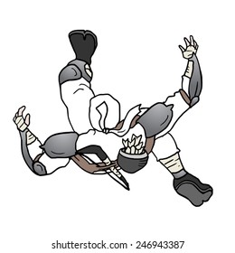 white ninja falling