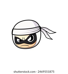 white ninja shadow agent logo vector illustration template design