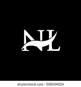 White NL Swoosh Logo Vector