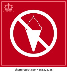 White No ice cream symbol 