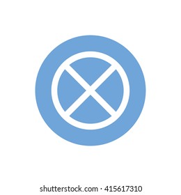White no parking vector sign. Blue circle. Blue button
