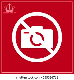 White No photo camera vector sign isolated