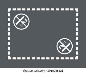 White no smoking zone symbol on the pavement