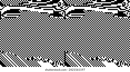 White Noise Pixel Texture. Glitch Pattern. 1-bit Pixel Art Y2K Retro Element for Design. Vector Illustration.