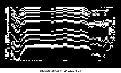 Textura de Pixel de Ruido Blanco. Patrón de destello. Elemento retro Pixel Art Y2K de 1 bit para el diseño. Ilustración vectorial.