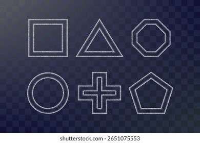White Noise Texture Dotted Figures. Grainy Gradient Design Elements Vector Set. Different Variations Halftone Handdrawn Dotted With Dust Grainy Texture Collection. Pattern elements easy to use.