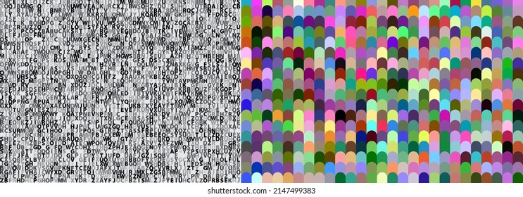 White Noise Texture Set. Static Interference Grunge Vector Background. TV Screen No Signal. Pixel Style.
