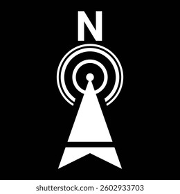 White north sign. Map symbol
