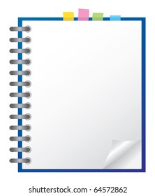White note pad with spiral