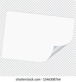 white note paper on transparent background