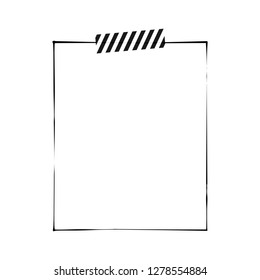 White note paper with tape