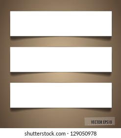 White note papers, ready for your message. Vector illustration.