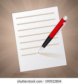 White note and red pen