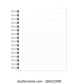 white notebook with dotted lines can shred. vector illustration