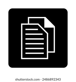 white notebook icon in black square, vector file
