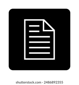 white notebook icon in black square, vector file