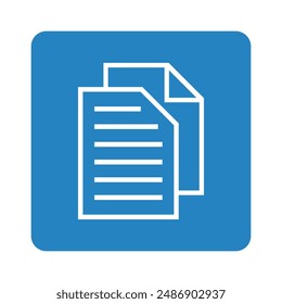 white notebook icon in blue square, vector file