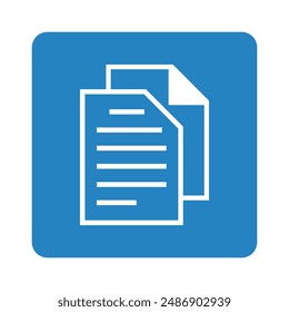 white notebook icon in blue square, vector file
