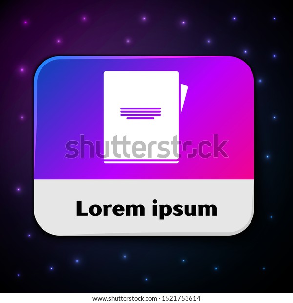 White Notebook Icon Isolated On Black Stock Vector Royalty Free