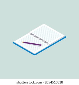 White Notebook Isolated Vector Illustration