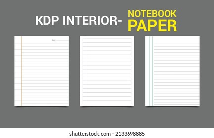 White notebook lined paper background..eps