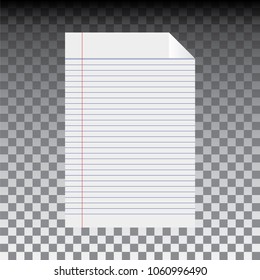 white notebook on transparent background, vector, illustration