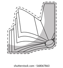 White notebook open icon image, vector illustration