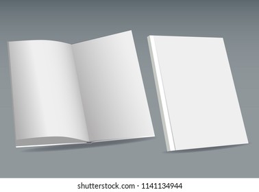 white notebook template, vector 3D illustration