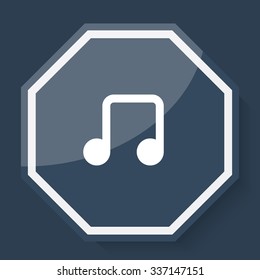 White Notes icon on plum blue web app button