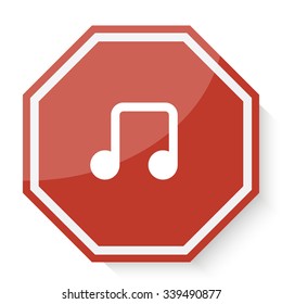 White Notes icon on red stop sign web app