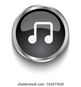 White Notes symbol on black web button