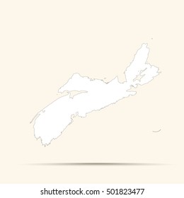 White Nova Scotia Map Illustration