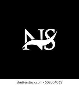 White NS Swoosh Logo Vector