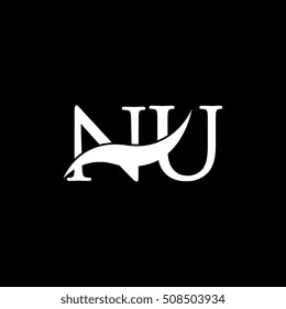 White NU Swoosh Logo Vector